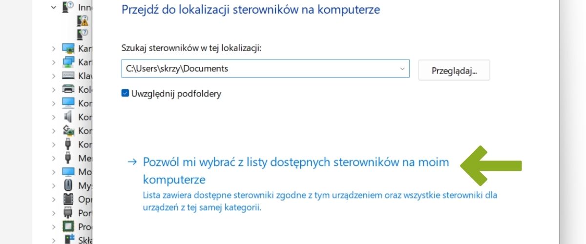 Ręczna instalacja sterownika hub SPIKE