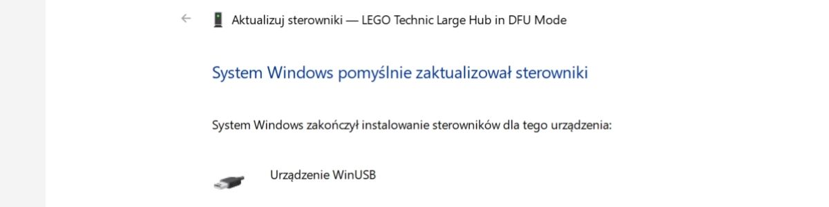 Ręczna instalacja sterownika hub SPIKE